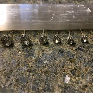 Offer?  3 pairs for triple piercing rhinestone Crystal look post earrings